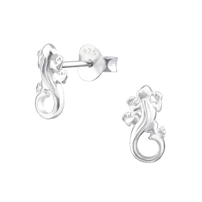 Silver Lizard Ear Studs