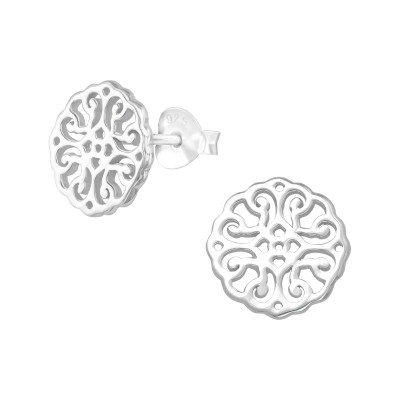 Silver Antique Ear Studs