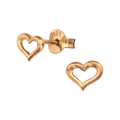 Silver Heart Ear Studs