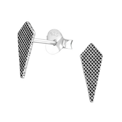 Silver Geometric Ear Studs