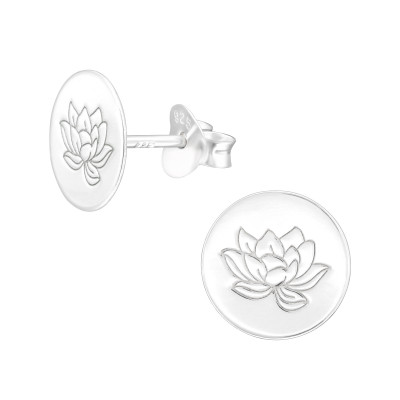 Silver Laser Cut Flower Ear Studs