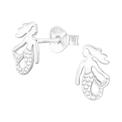 Mermaid Sterling Silver Ear Studs