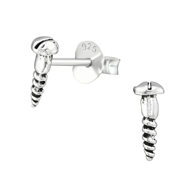 Silver Screw Ear Studs