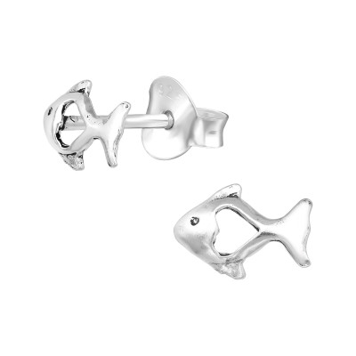 Silver Fish Ear Studs