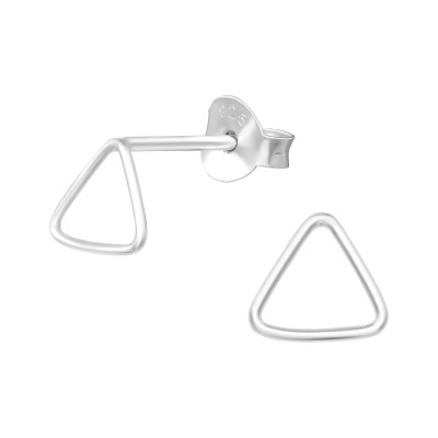 Silver Triangle Ear Studs