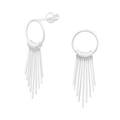 Silver Spike Ear Studs