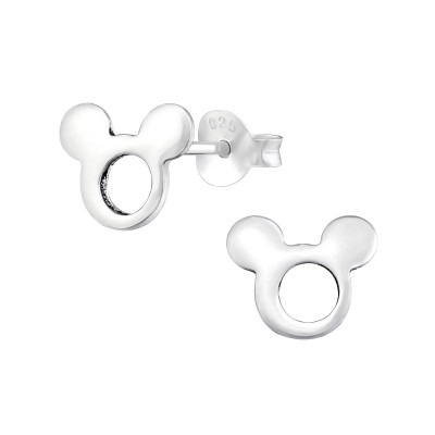 Silver Mouse Ear Studs