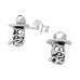 Silver Skull Ear Studs