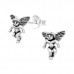 Silver Angel Ear Studs