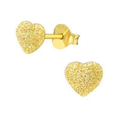 Silver Heart Ear Studs