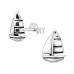 Silver Sailboat Ear Studs