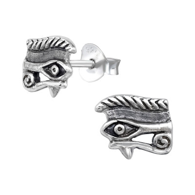 Silver Eye Of Horus Ear Studs