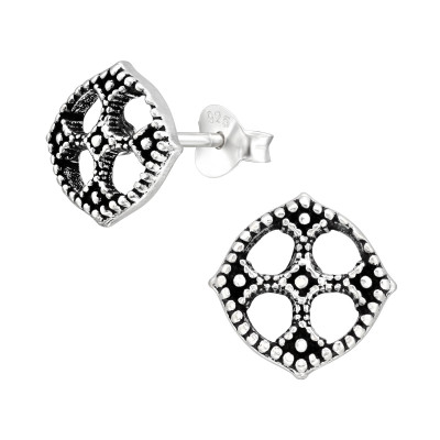 Silver Cross Ear Studs