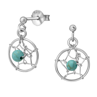 Dream Catcher Sterling Silver Ear Studs