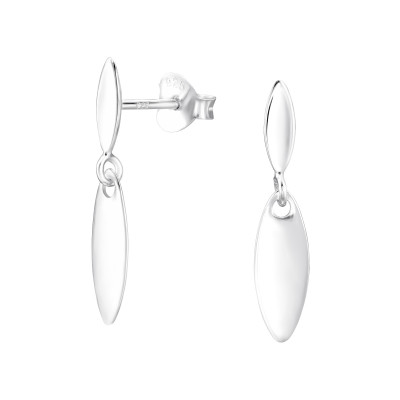 Marquise Dangling Sterling Silver Ear Studs