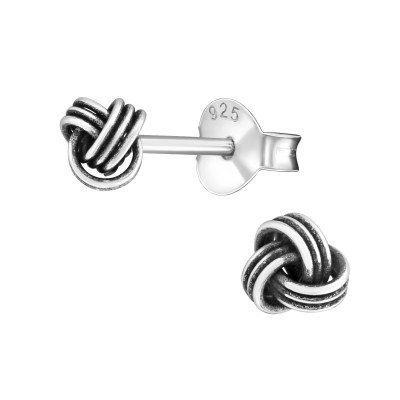 Silver Knot Ear Studs