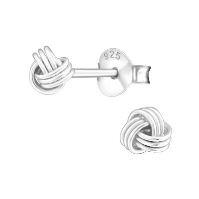 Silver Knot Ear Studs