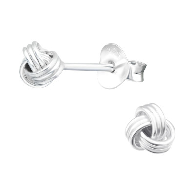 Silver Knot Ear Studs