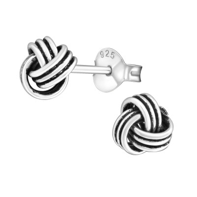 Silver Knot Ear Studs