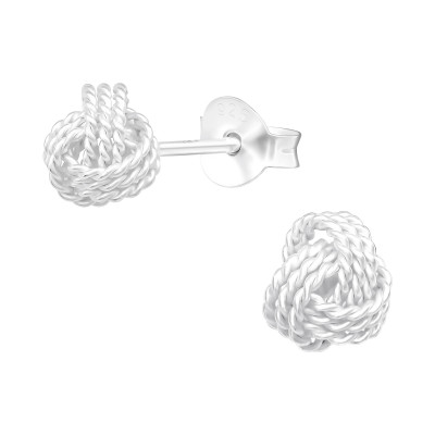 Silver Knot Ear Studs