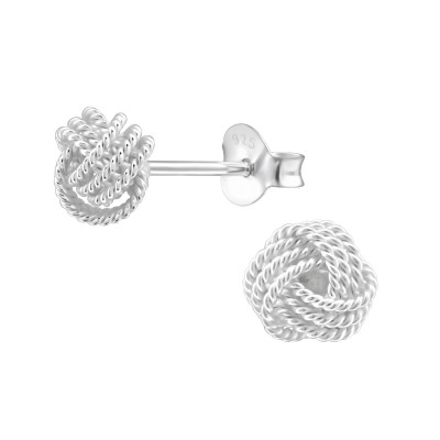 Silver Knot Ear Studs