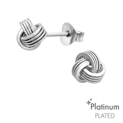 Silver Knot Ear Studs