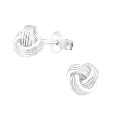 Silver Knot Ear Studs