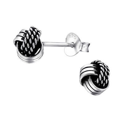 Silver Knot Ear Studs