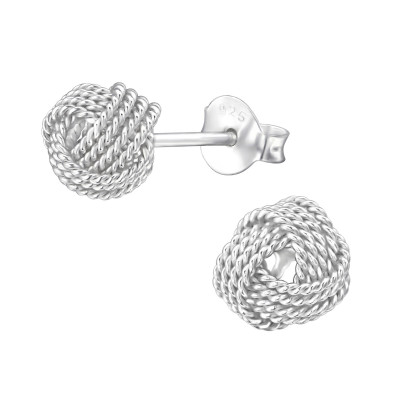 Silver Knot Ear Studs