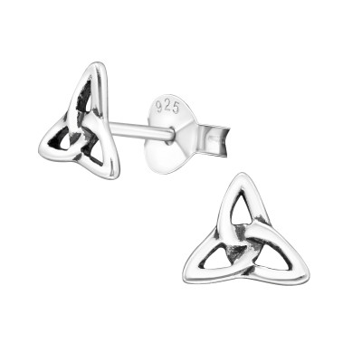 Silver Pattern Ear Studs