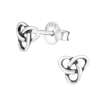 Silver Pattern Ear Studs