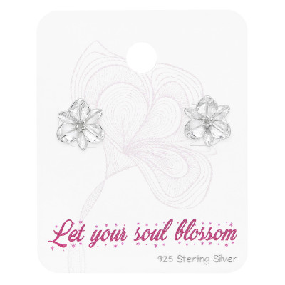 Flower Sterling Silver Set and Jewelry on Card