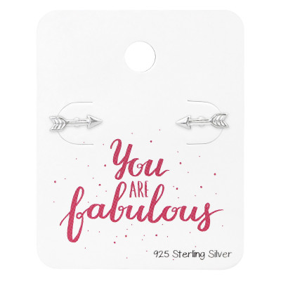 Silver Arrow Ear Studs on Your are Fabulous Card