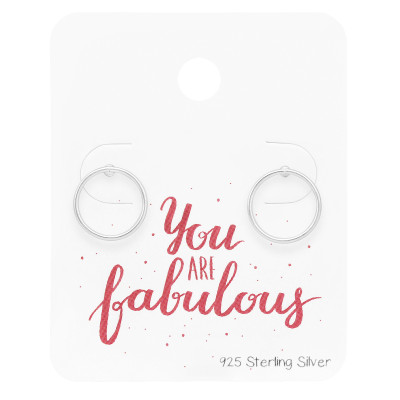 Silver Circle Ear Studs On You are Fabulous Card
