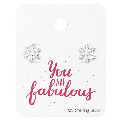 Silver Snowflake Ear Studs on Your are Fabulous Card