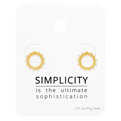 Circle Sterling Silver Ear Studs on Card