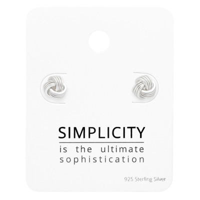 Silver Knot Ear Studs on Simplicity Card