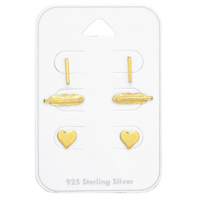 Silver Gold Nature Lover Set on Card