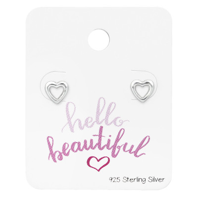 Heart Sterling Silver Set and Jewelry on Card