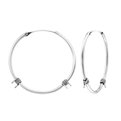 Silver 30mm Bali Hoops