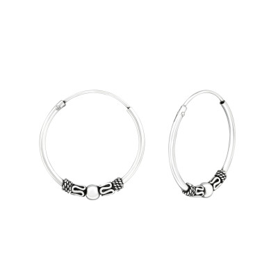 Silver 20mm Bali Hoops