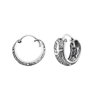 Dolphin 13mm Sterling Silver Bali Hoops