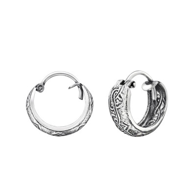 Silver Heart 13mm Bali Hoops