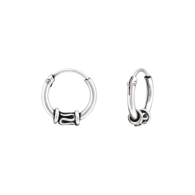 Silver 10mm Bali Hoops