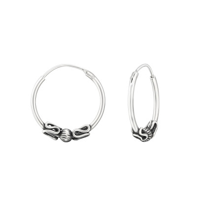 Silver 16mm Bali Hoops