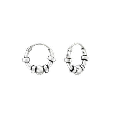 Silver 10mm Bali Hoops