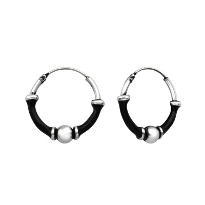 Silver 16mm Bali Hoops with Epoxy