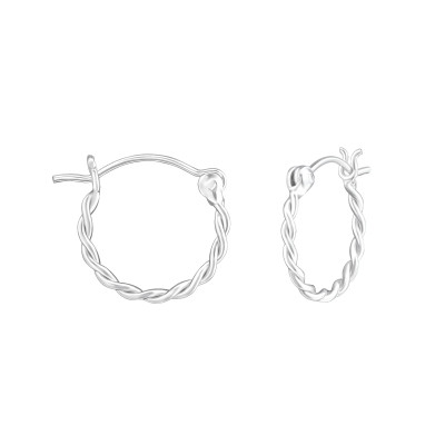 Silver 15mm Bali Hoops