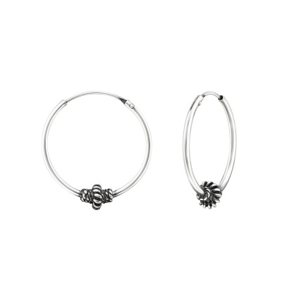 Silver 20mm Bali Hoops