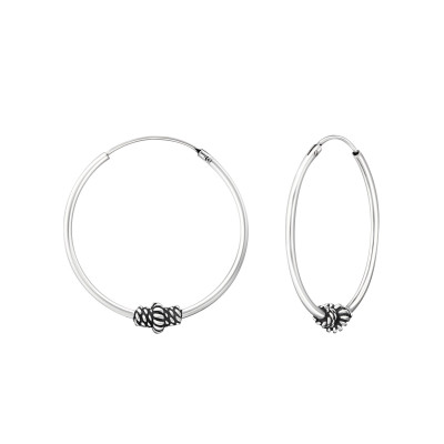 25mm Sterling Silver Bali Hoops